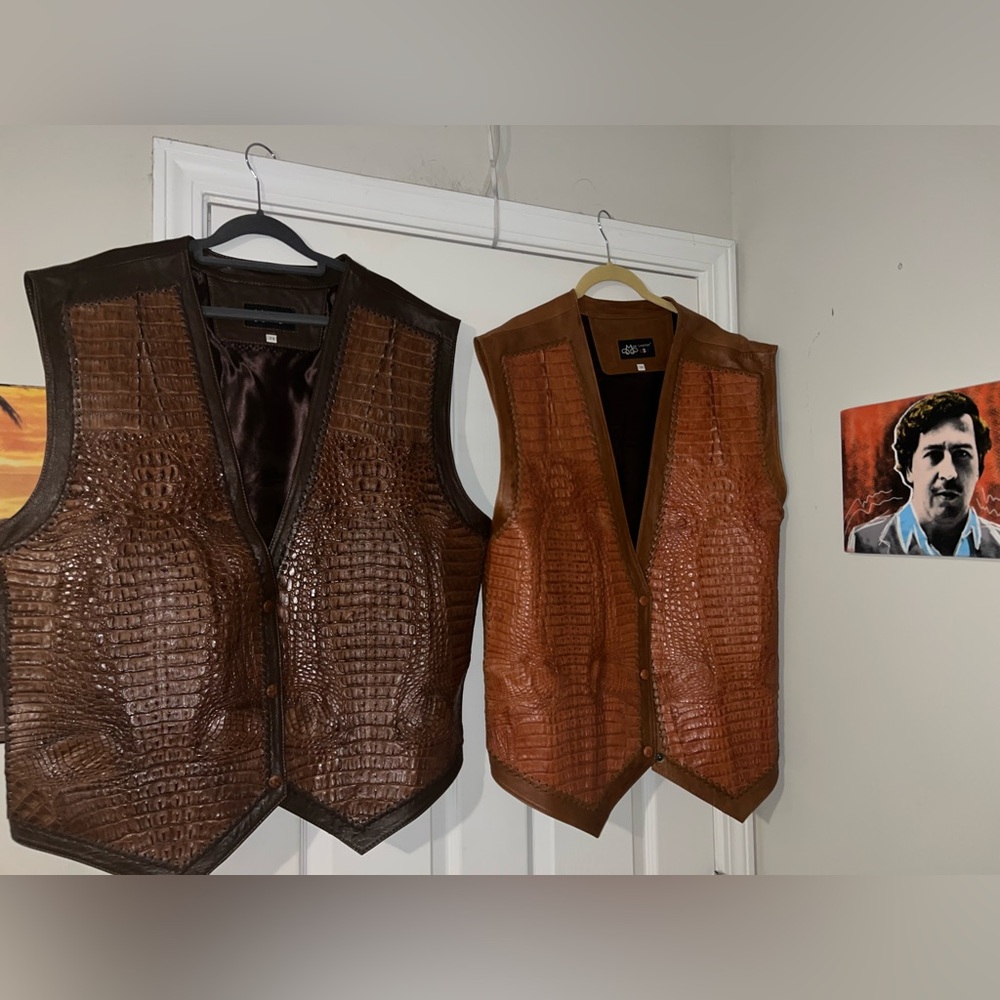 Max Leather genuine crocodile 🐊 leather high quality vest (2) / size 3XL